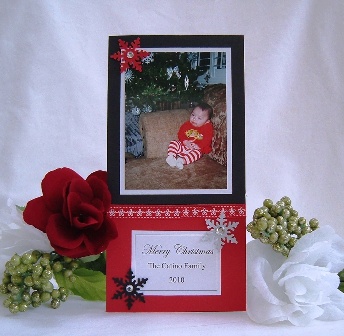 Christmas Photo Card Ideas Black Red Scene