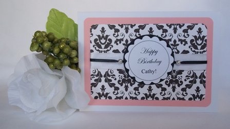 Making Birthday Cards Using Colors Pink White and Black