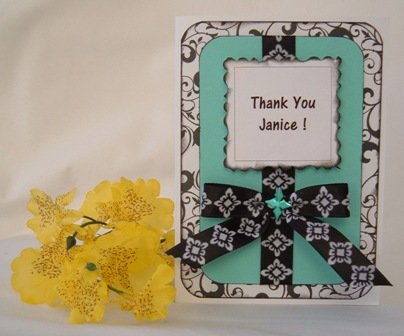 handmade thank you cards teal black